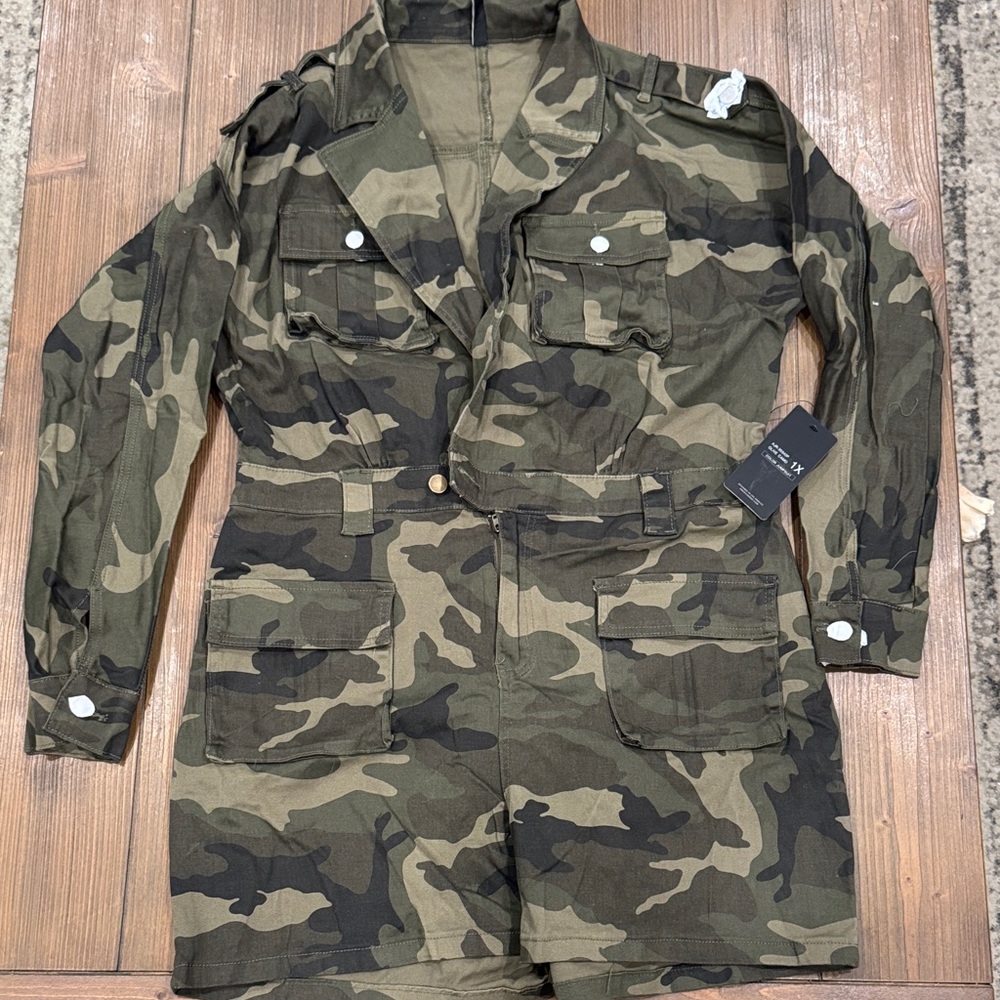 Camouflage Military Style Jumpsuit